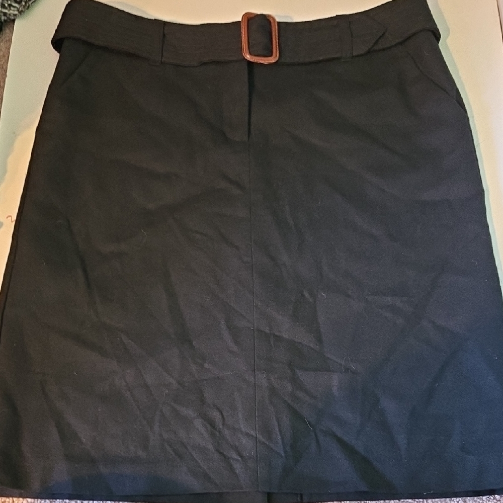 Boden Black Mid Skirt with Belt